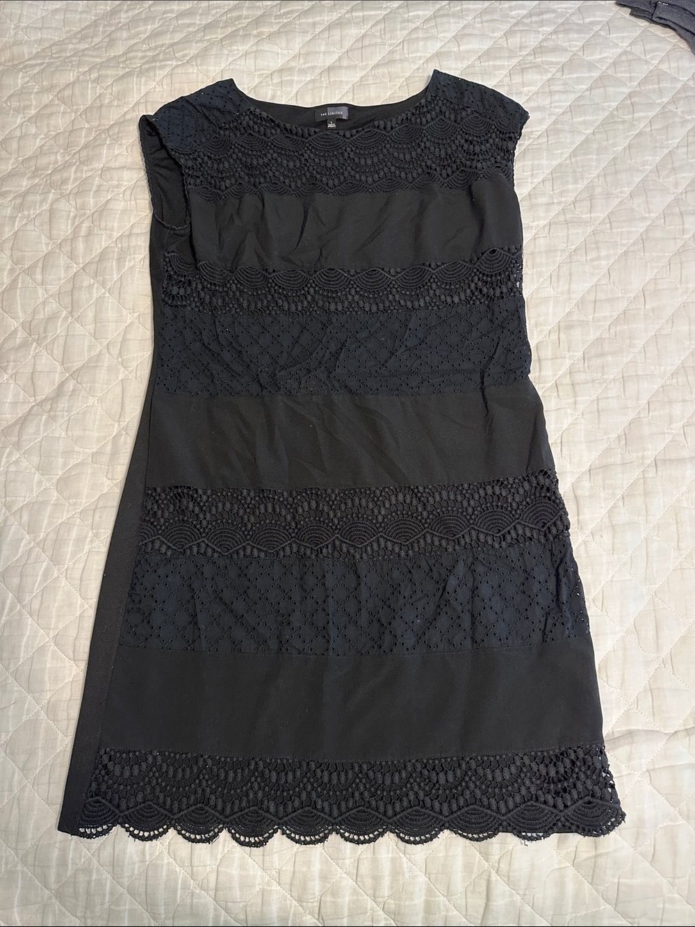 The Limited Black Lace-Trim Shift Dress